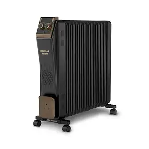 Electric oil-filled heater with adjustable thermostat