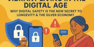 Digital scams for seniors in India showing online fraud and digital safety awareness