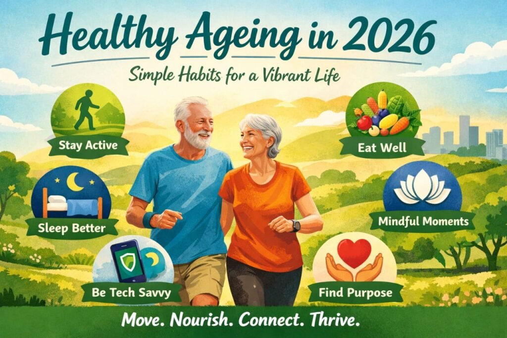 Healthy ageing tips for seniors – exercise, healthy food, sleep, mental wellness, and purposeful living
