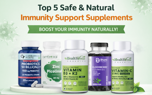 Apni immunity ko naturally strong banaiye 💪🌿
Ye Top 5 Safe & Natural Immunity Support Supplements daily health ke liye trusted aur effective options hain.