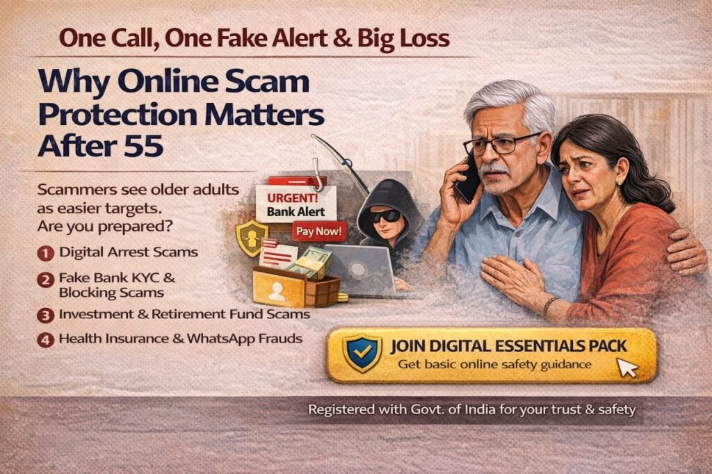 Online scams targeting senior citizens through fake calls and messages