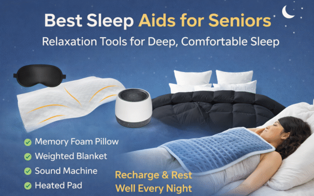 Senior-friendly sleep aids designed to promote relaxation, comfort, and deep restful sleep after 50.