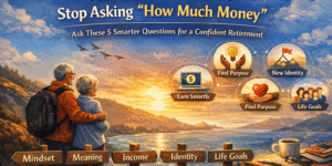 Retirement Planning 2026 banner showing retirees focusing on purpose, income, identity, and life goals beyond money