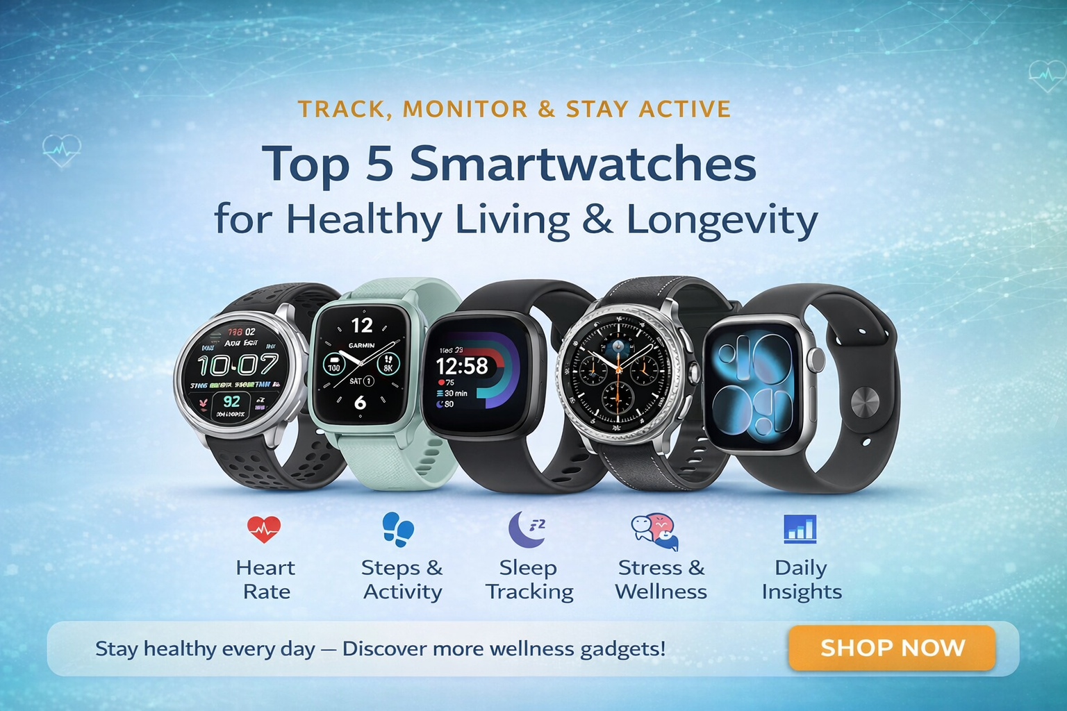 Track, Monitor & Stay Active – Top 5 Smartwatches for Healthy Living