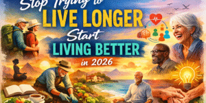Living better in 2026 shown through active seniors focusing on health, purpose, movement and quality of life