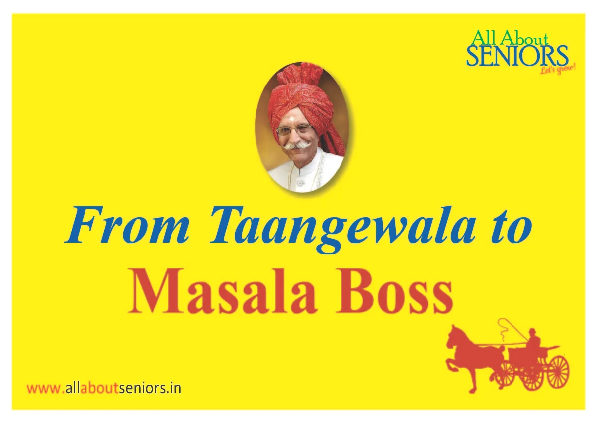 “Before-and-after concept showing a taangewala evolving into a successful masala entrepreneur.”