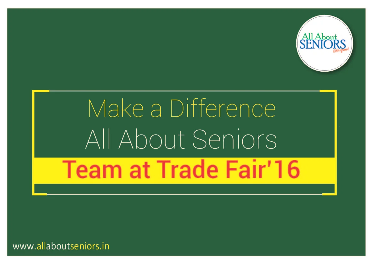 All About Seniors team interacting with visitors at Trade Fair 16, promoting senior wellness and awareness.